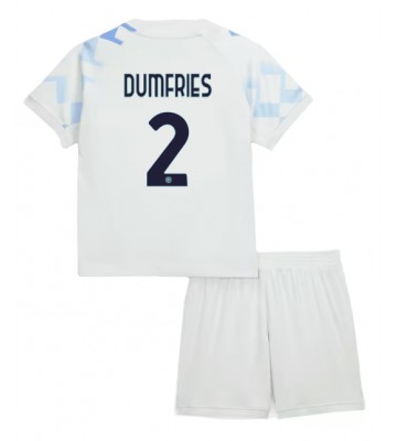 Inter Milan Denzel Dumfries #2 Replica Away Stadium Kit for Kids 2025-26 Short Sleeve (+ pants)